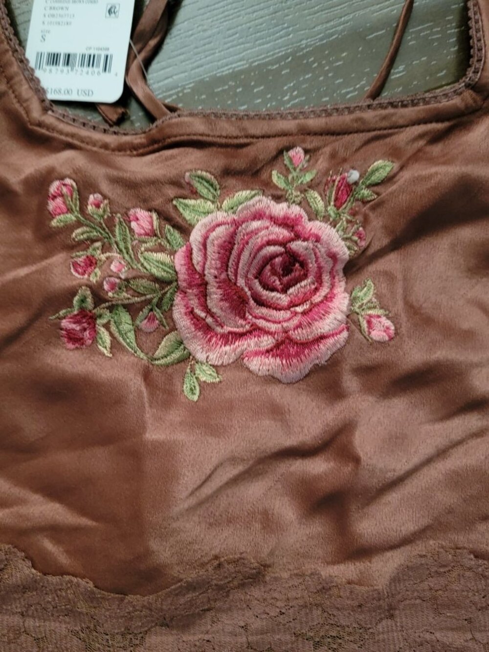 Free People Savino Maxi Skirt Set Romance Embroidered Satin Lace 90s Womens S - Picture 5 of 11